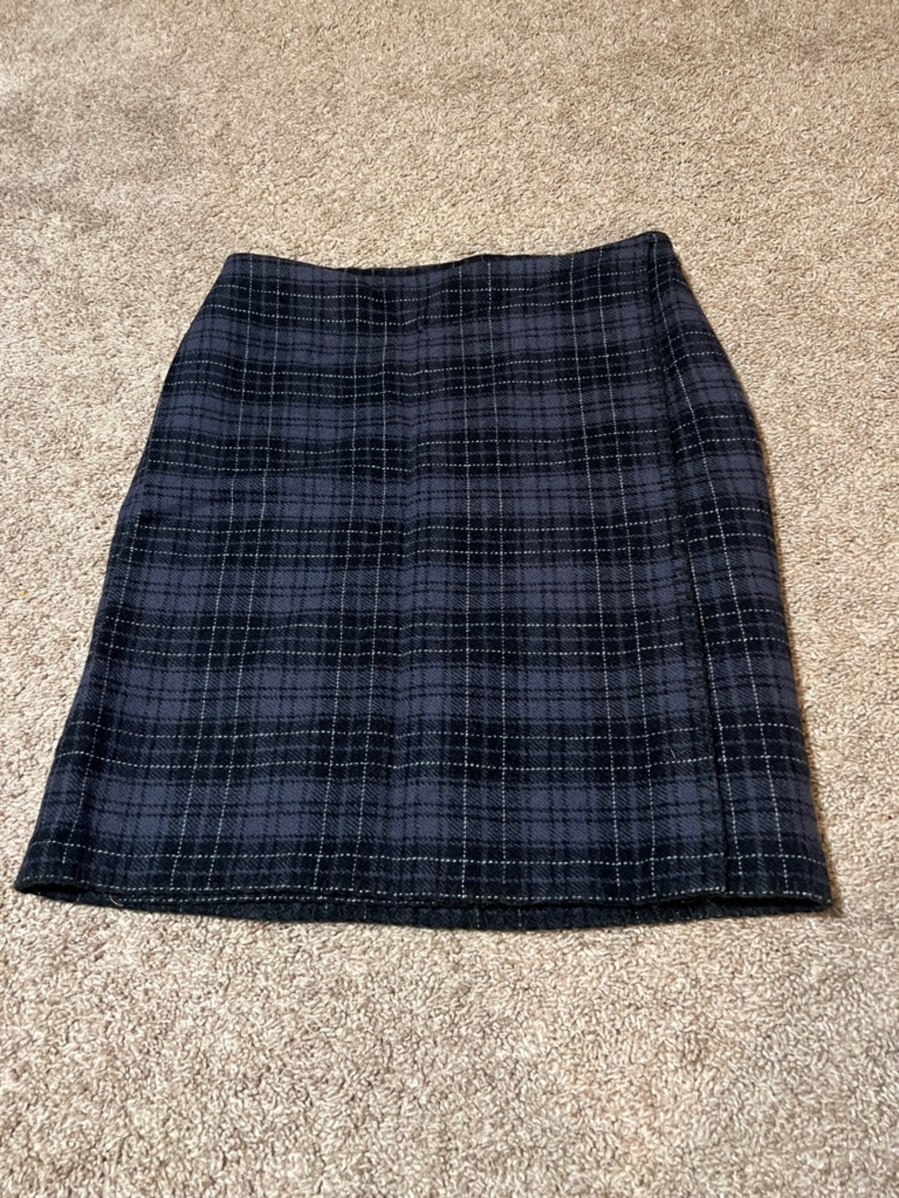 Eddie Bauer Grey and Black Plaid Pencil Skirt